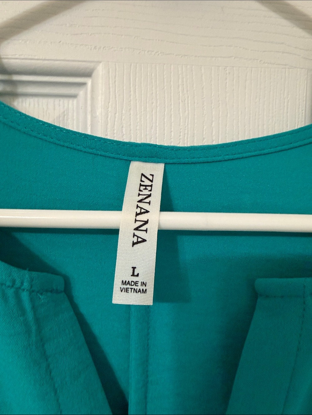 Zenana Teal Split-Front Short-Sleeve Blouse - Picture 2 of 7